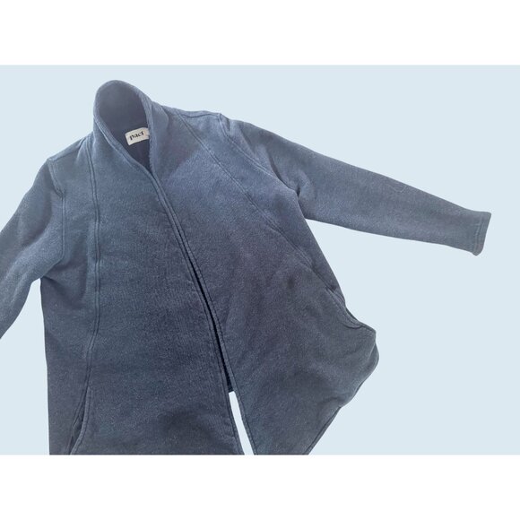 PACT Organic Cotton Charcoal Grey Open Front  French Terry Cardigan Sz XL - Picture 4 of 7